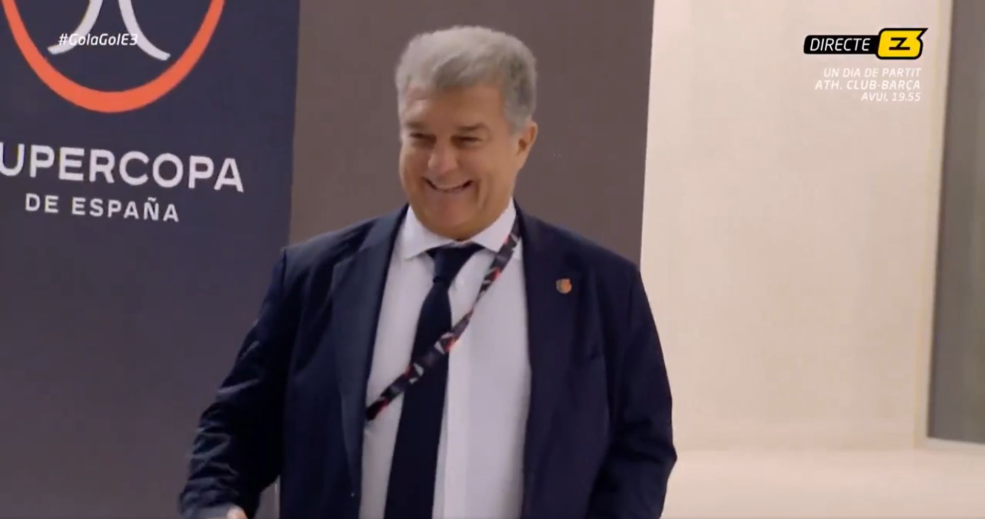 WATCH: Joan Laporta emphatically reacts to Dani Olmo and Pau Victor registration