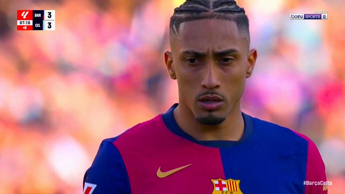 Barcelona score 98th minute winner as Raphinha doubles up