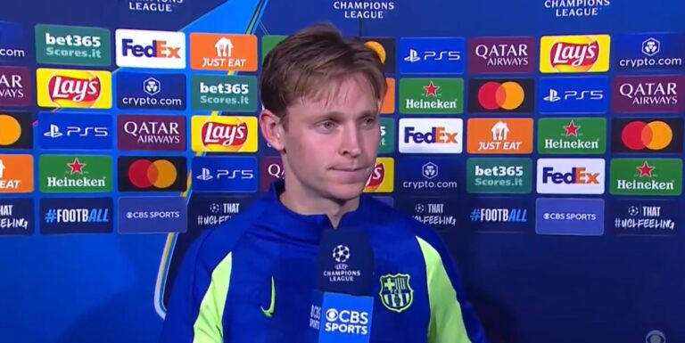 Distraught Frenkie de Jong reacts to Inter defeat