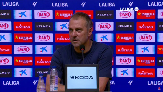 Hansi Flick reacts as Barcelona secure 2024-25 La Liga title