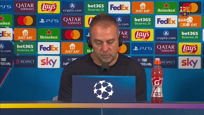 Hansi Flick frustrated by referee performance during Inter-Barcelona