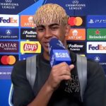 Lamine Yamal tries English in interview and makes Thierry Henry promise
