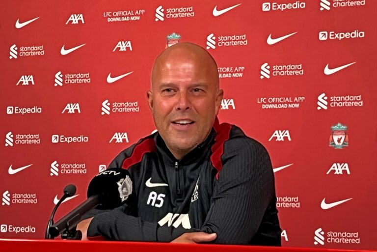 Liverpool manager Arne Slot responds to Barcelona's Director of Football